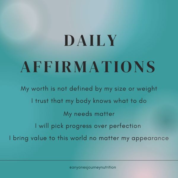 graphic with body image affirmations