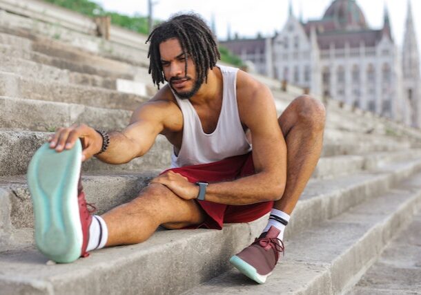 man taking a break post-workout